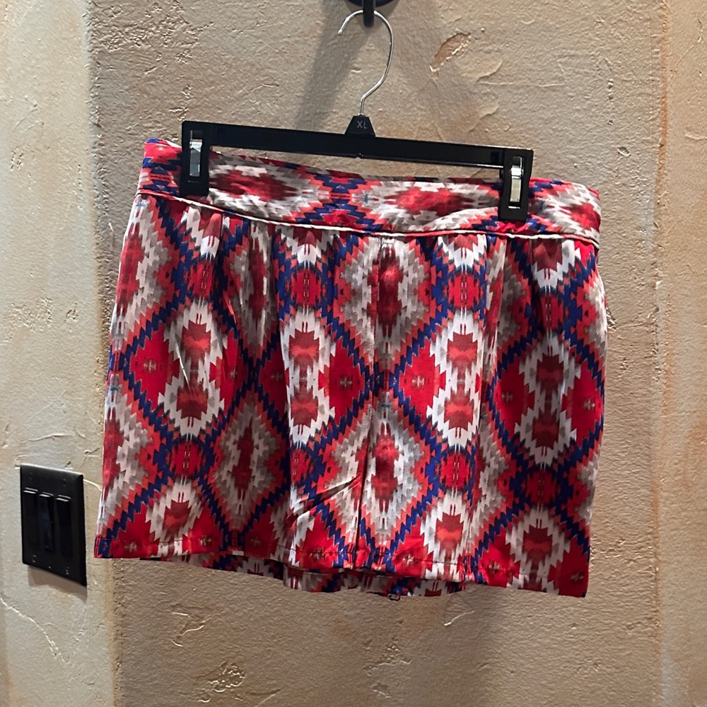 Takara Red and Blue Patterned Women Shorts